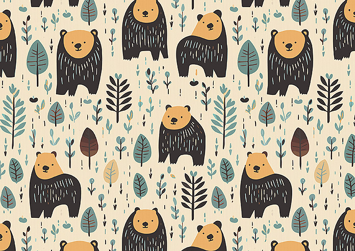 Bear Necessities, Soft Teal - Roman Blind - Image 7